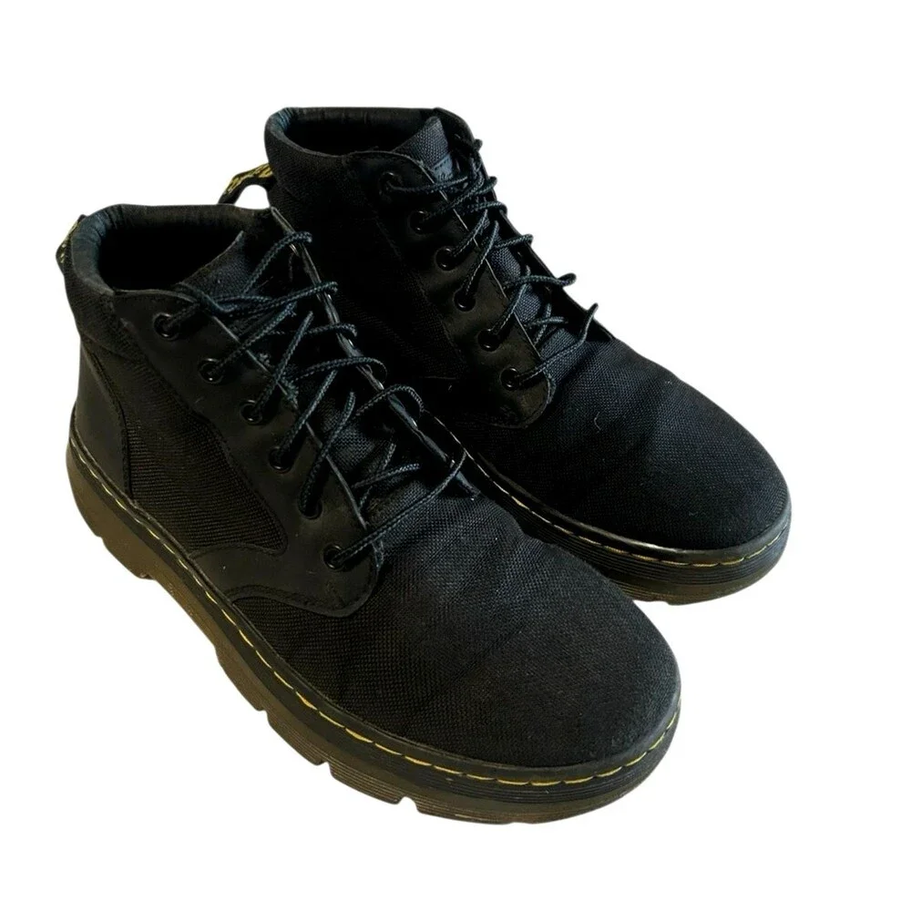 Dr. Martens Bonny Tech Utility Black Canvas Woven Chukka Boots M-7 / W-8